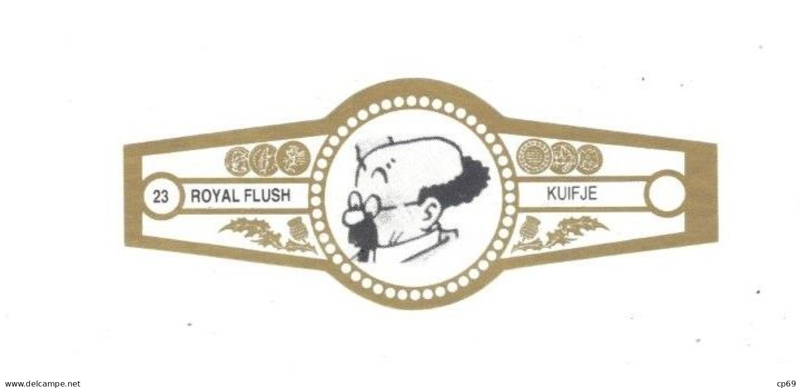 23) Bague De Cigare Série Tintin Blanche Dorée Royal Flush Kuifje Professeur Tournesol En Superbe.Etat - Advertisement