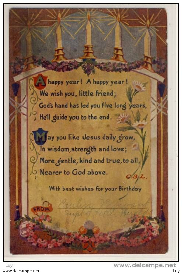 BIRTHDAY Wishes,   -  1925 - Geburtstag