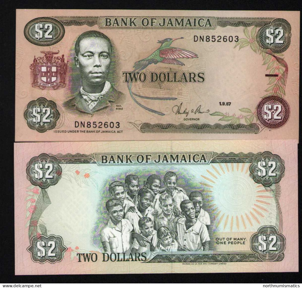 Jamaica 2 Dollars 1.9.87 Unc - Jamaica