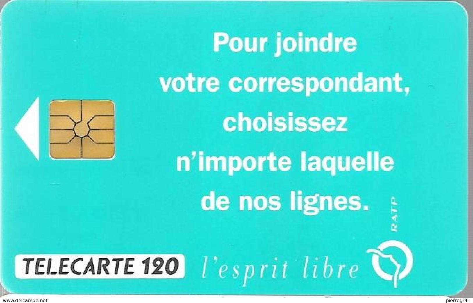 CARTE-PUBLIC-120U-F345-Gem A.2e Logo-04/93-RATP-V° Série B330X0006-UTILISE-TBE - 1993