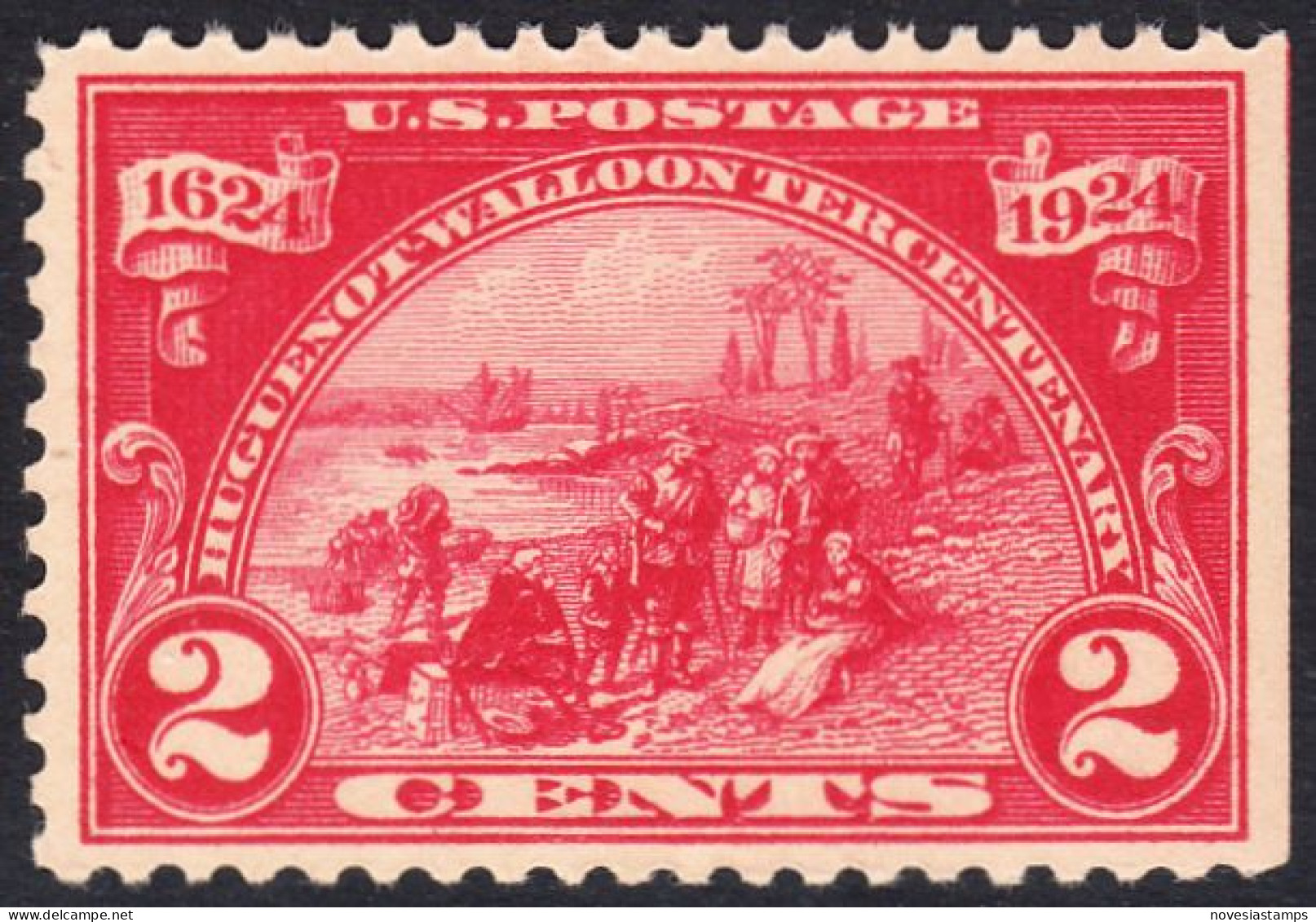 !a! USA Sc# 0615 MNH SINGLE (right Side Cut / A2) - Walloons Landing At Ft.Orange - Neufs