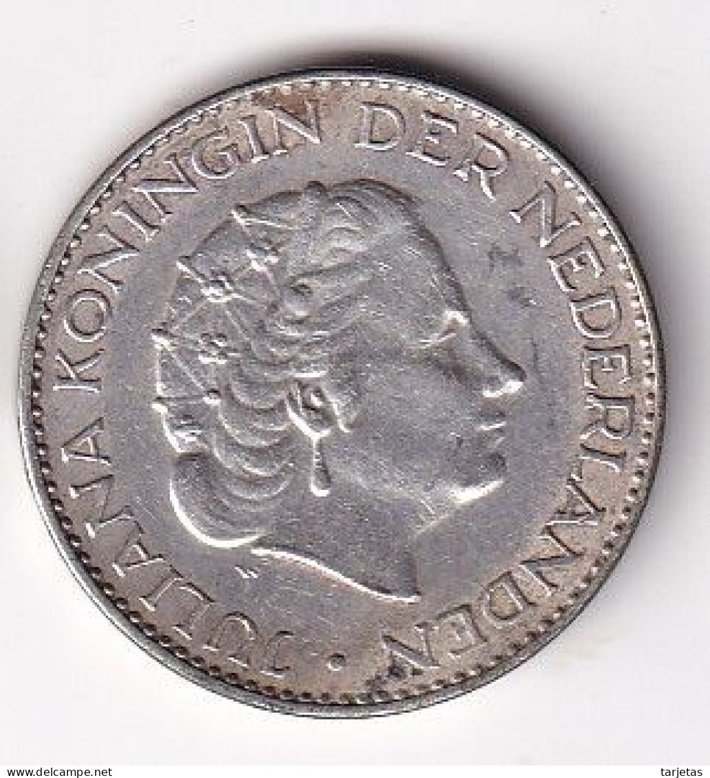 MONEDA DE HOLANDA DE 1 GULDEN DEL AÑO 1964 (SILVER-ARGENT) - 1948-1980 : Juliana