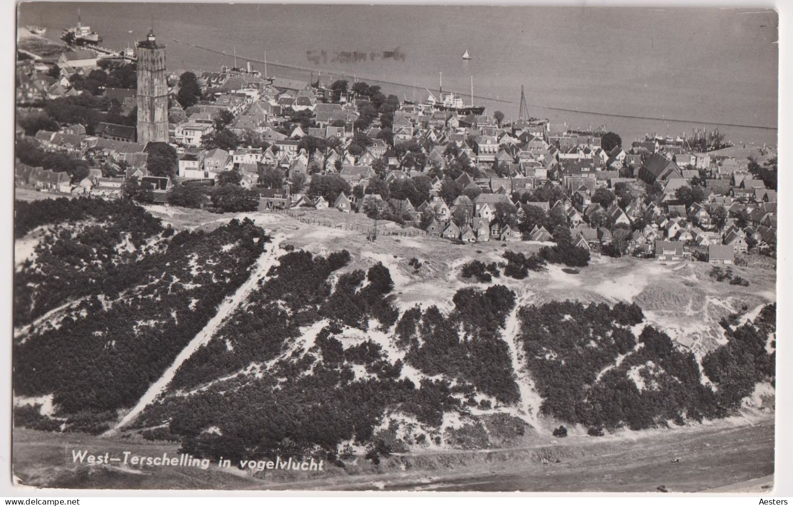 West-Terschelling In Vogelvlucht 1960 (haven, Brandaris) - Gelopen. (Luchtfoto KLM Aerocarto, Van Leer) - Terschelling