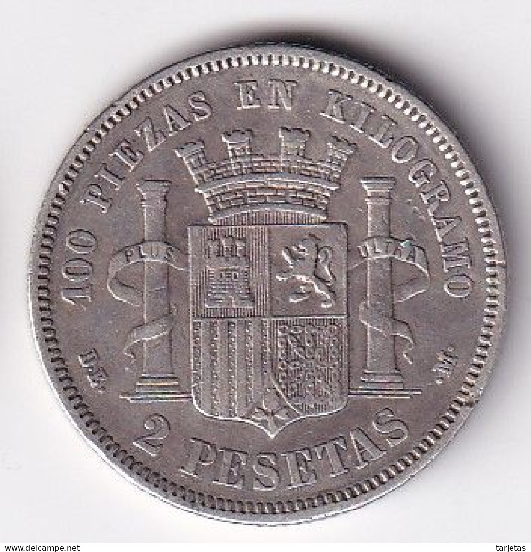 MONEDA DE ESPAÑA DE 2 PTAS DEL AÑO 1870 - ESTRELLAS 18-70 (COIN) SILVER-PLATA-ARGENT - Autres & Non Classés
