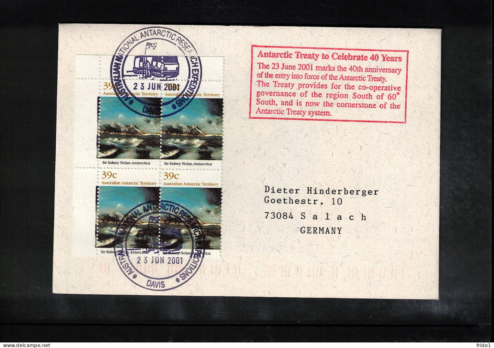 AAT 2001 Antarctica - 40th Anniversary Of Antarctic Treaty - Antarktisvertrag