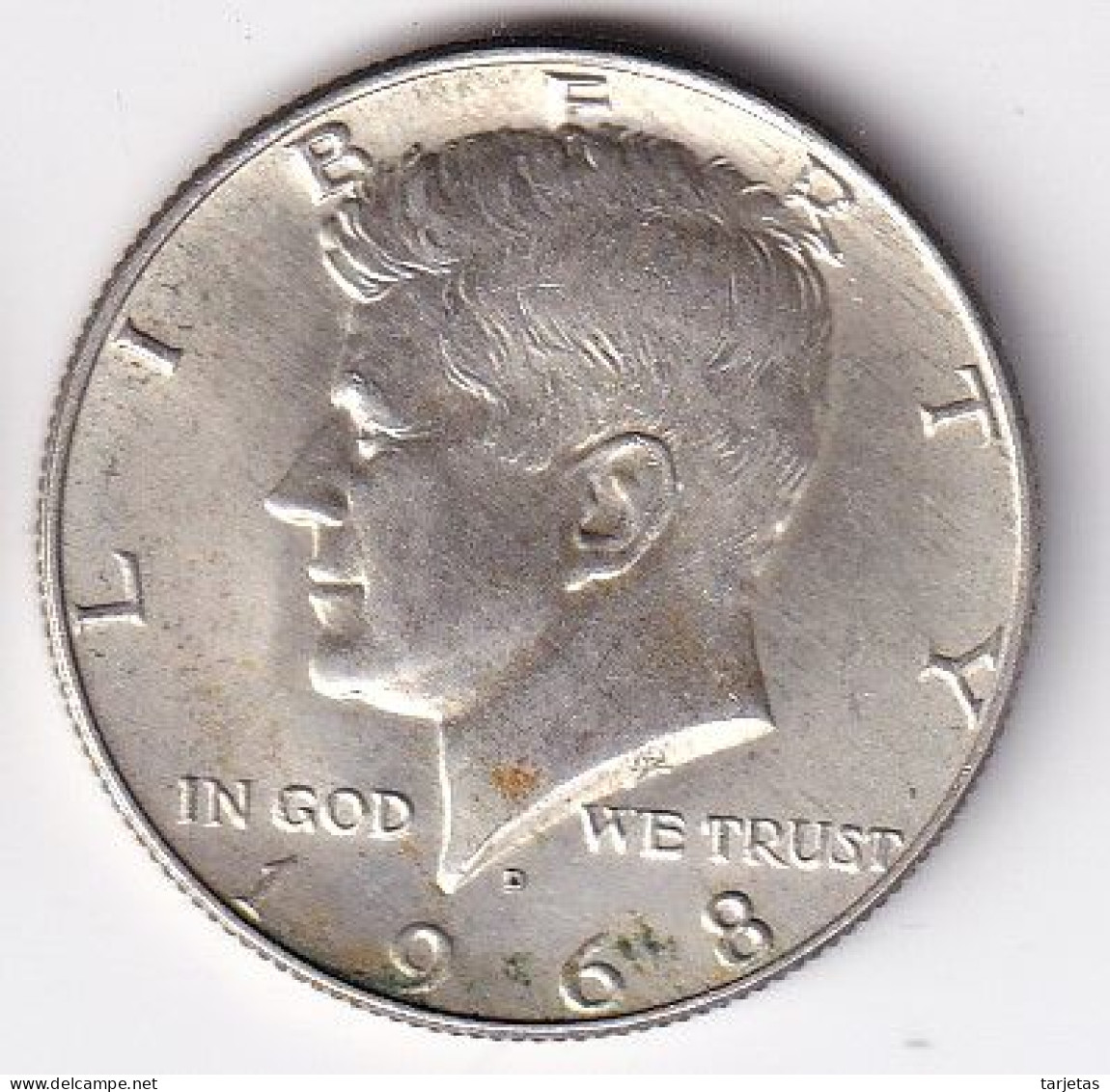 MONEDA DE PLATA DE ESTADOS UNIDOS DE HALF DOLLAR DEL AÑO 1968 - KENNEDY   (COIN) SILVER,ARGENT. - 1964-…: Kennedy