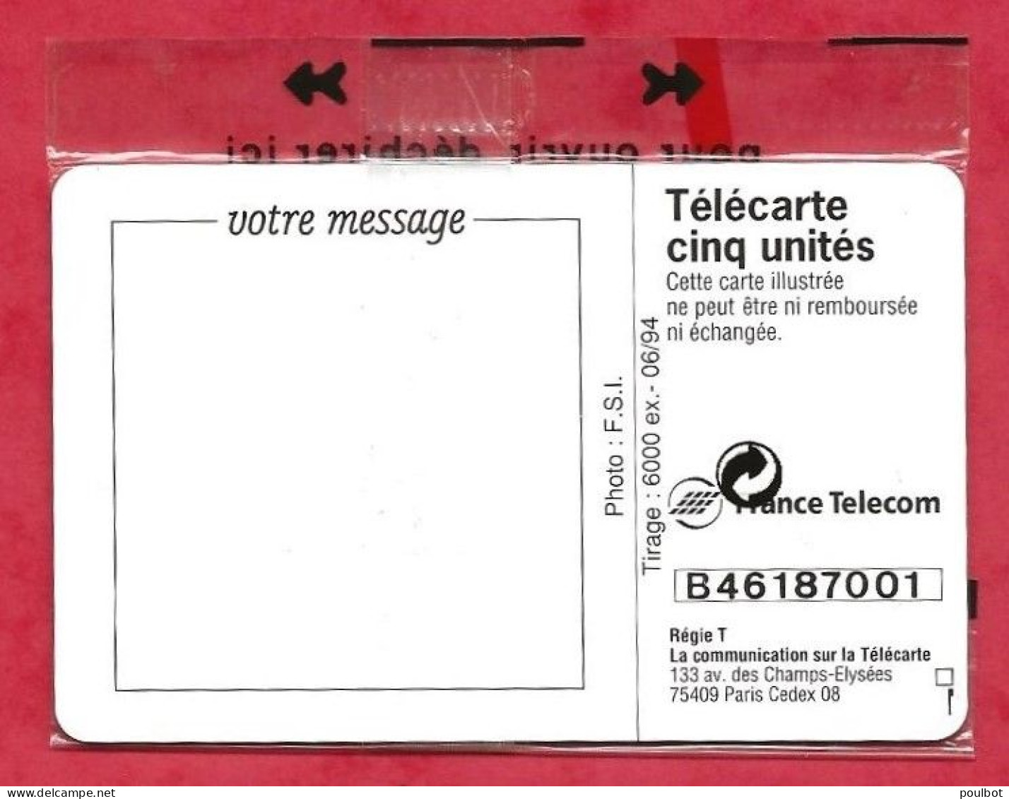 Télécarte NSB Gn 62 Tournesol - 5 Unidades