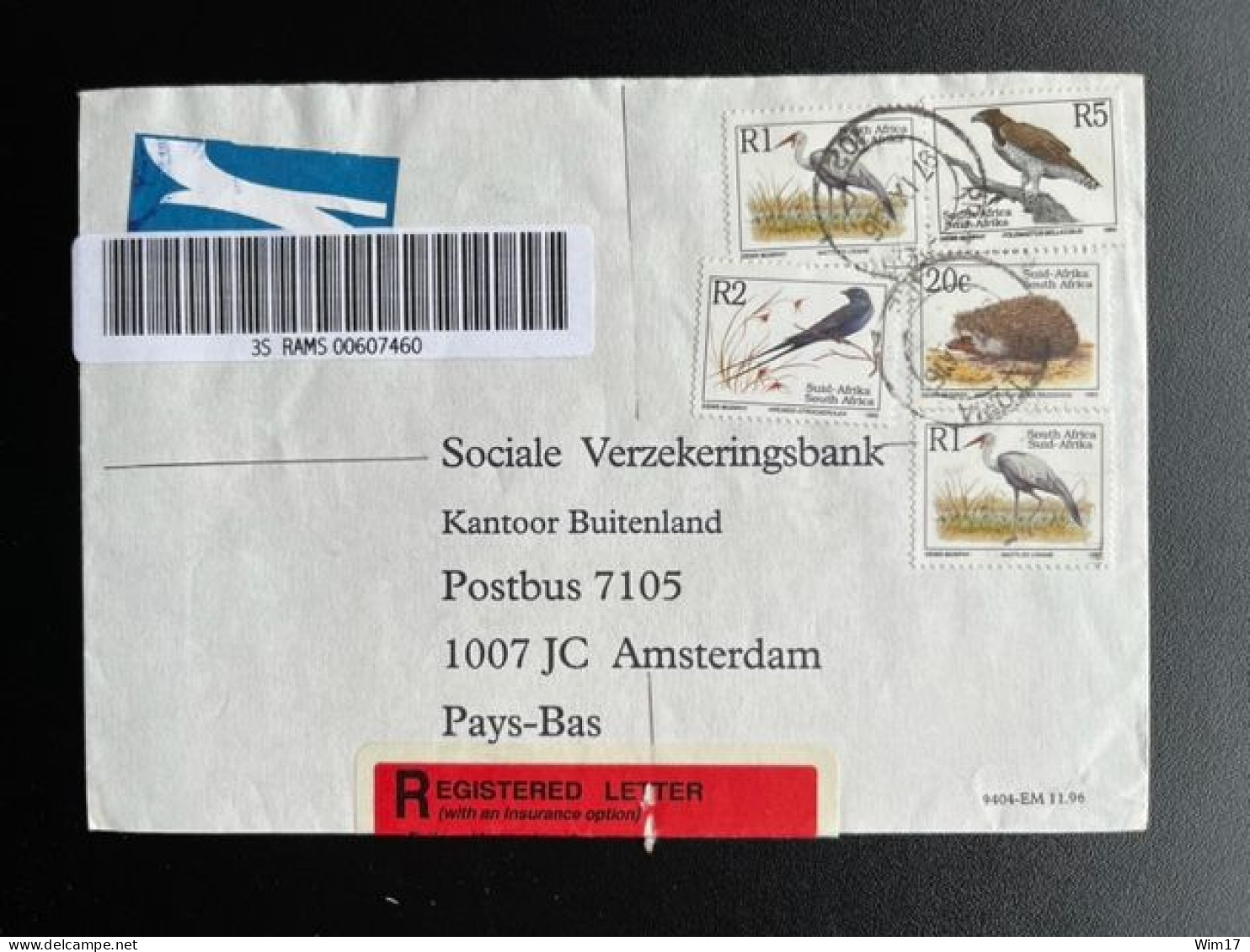 SOUTH AFRICA 1997 REGISTERED LETTER LYNNWOODRIF PRETORIA TO AMSTERDAM 16-09-1997 ZUID AFRIKA - Storia Postale