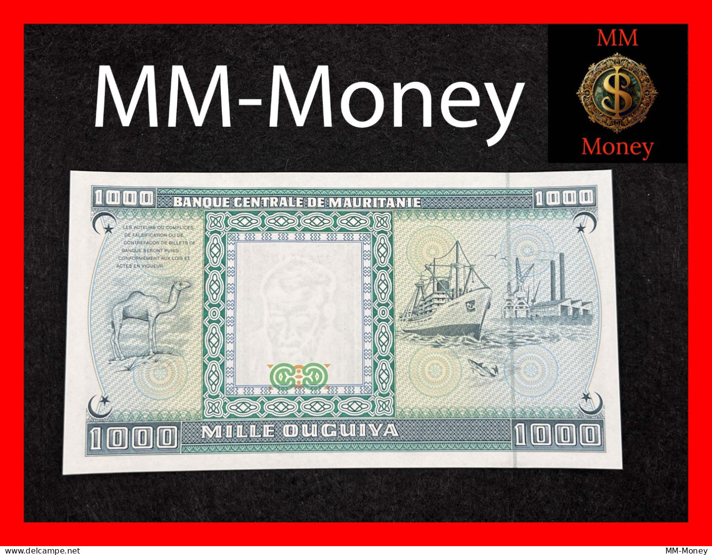 MAURITANIA  1.000  1000  Ouguiya  28.11.1989   P. 7 A  *unissued*     UNC - Mauritanien