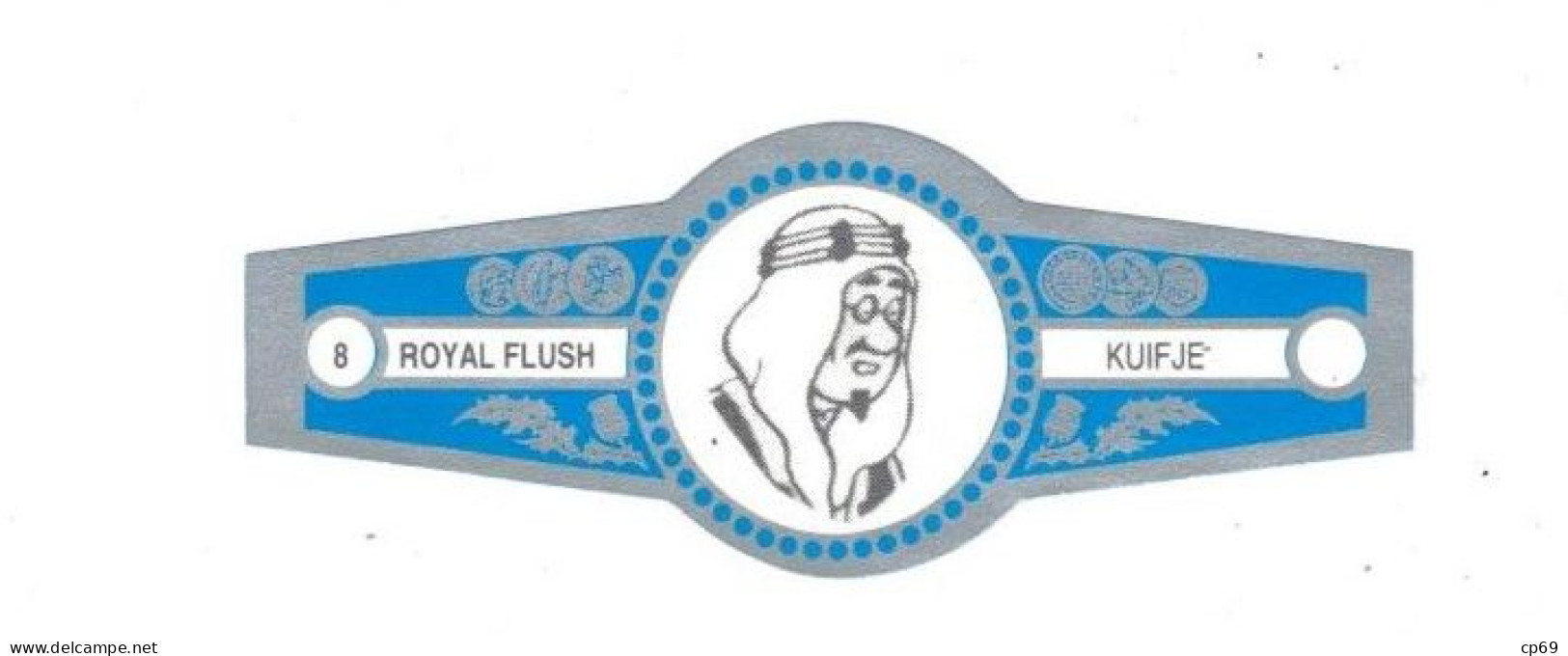 8) Bague De Cigare Série Tintin Bleue Grise Royal Flush Kuifje Mohammed Ben Kalish Ezab En Superbe.Etat - Werbeobjekte