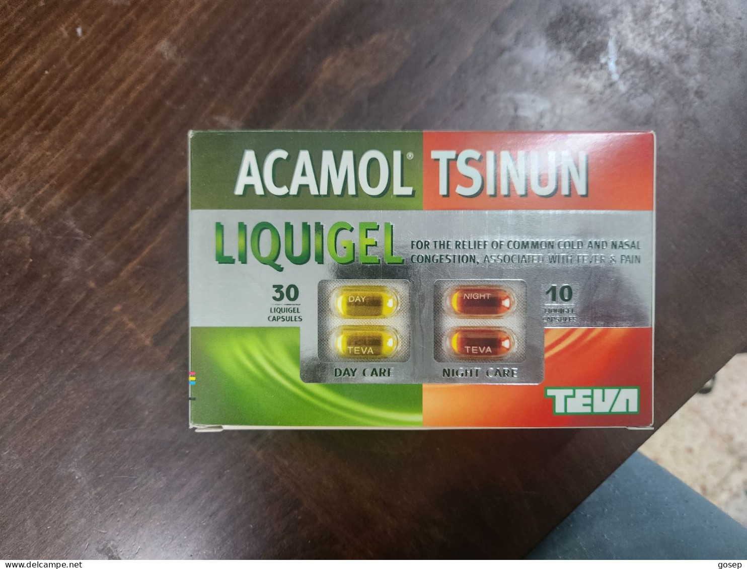 Israel-empty Medicine Box-acamol Tsinun Liquigel Day-(d)-(50)-good - Medisch En Tandheelkundig Materiaal