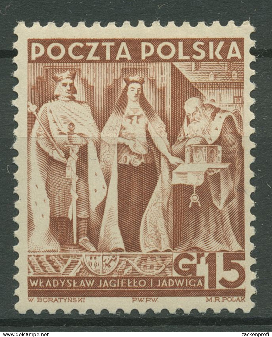 Polen 1939 König Jagiello & Königin Hedwig 355 Mit Falz - Unused Stamps