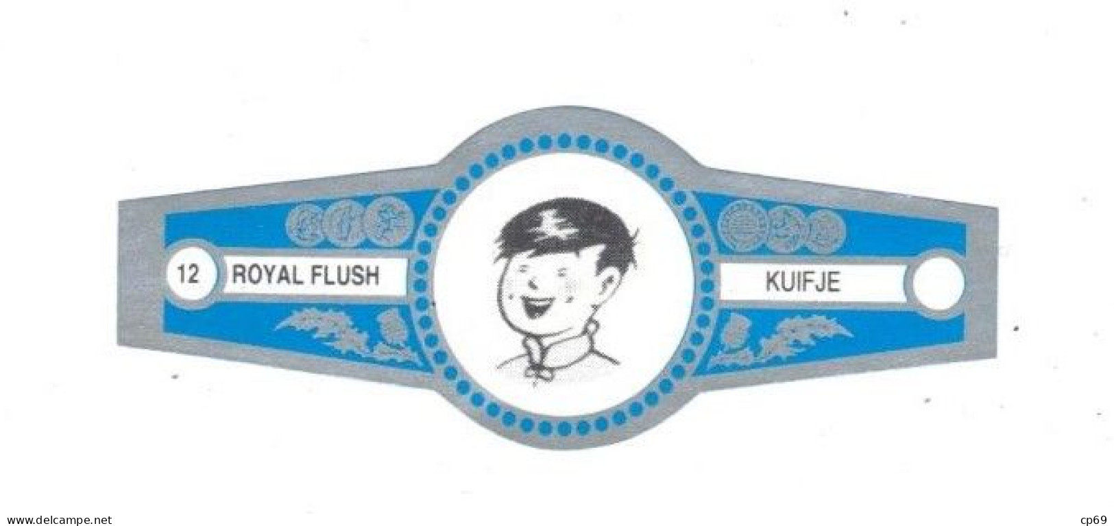 12) Bague De Cigare Série Tintin Bleue Grise Royal Flush Kuifje Tchang Tchong-Jen En Superbe.Etat - Werbeobjekte