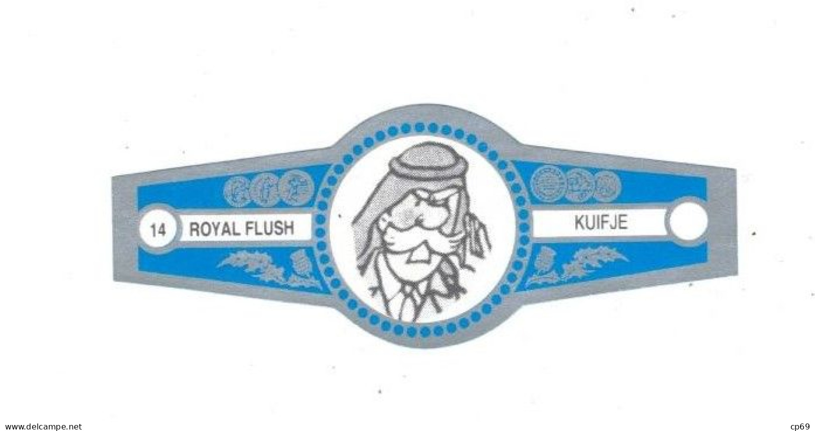 14) Bague De Cigare Série Tintin Bleue Grise Royal Flush Kuifje Colonel Faud Armée Saoudienne En Superbe.Etat - Objets Publicitaires