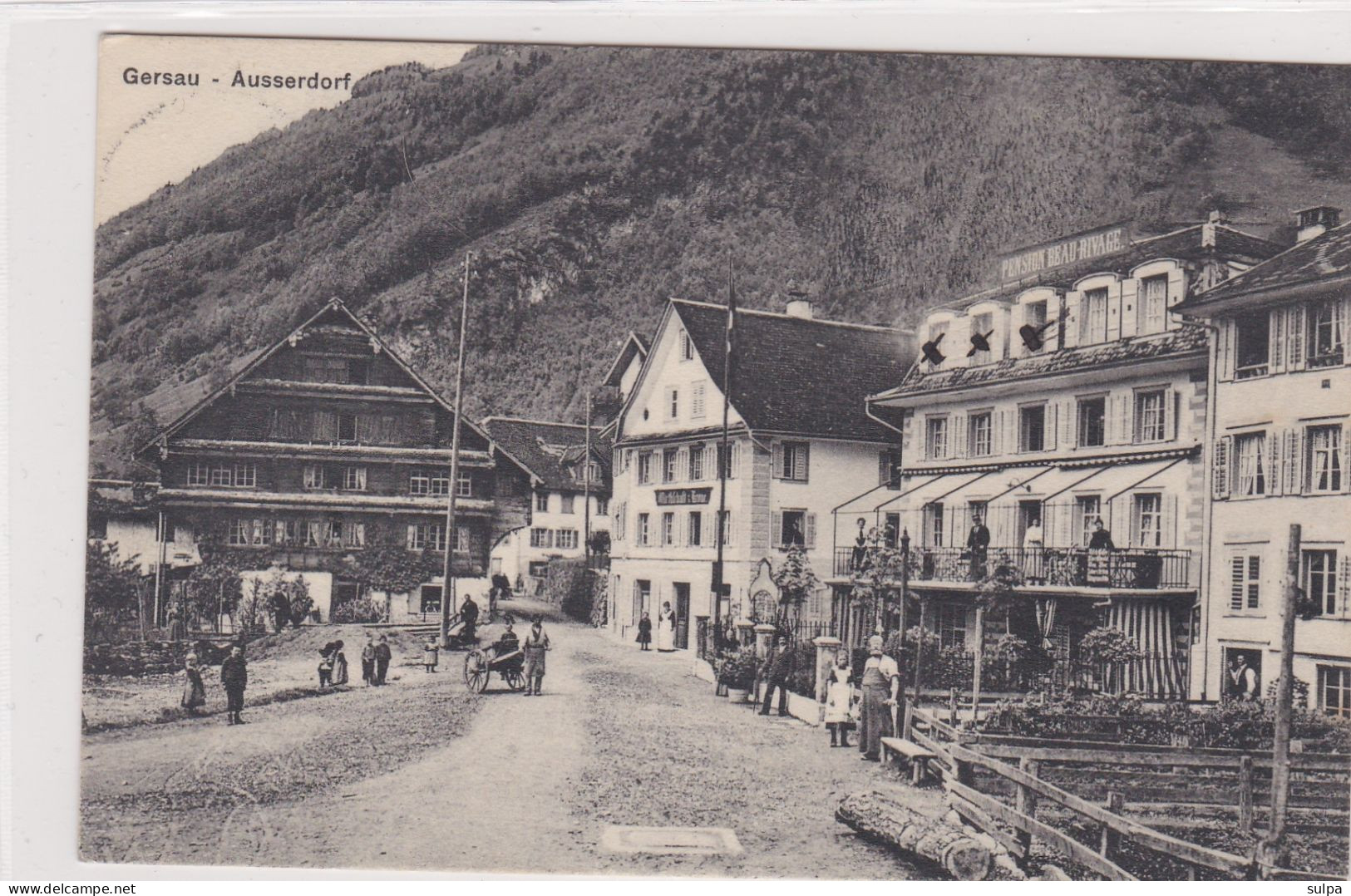 Gersau, Ausserdorf, Sehr Belebt, O  BEAU RIVAGE O Schiff-Stempel - Gersau