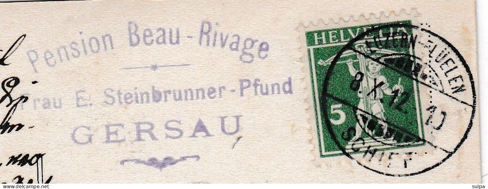 Gersau, Ausserdorf, Sehr Belebt, O  BEAU RIVAGE O Schiff-Stempel - Gersau