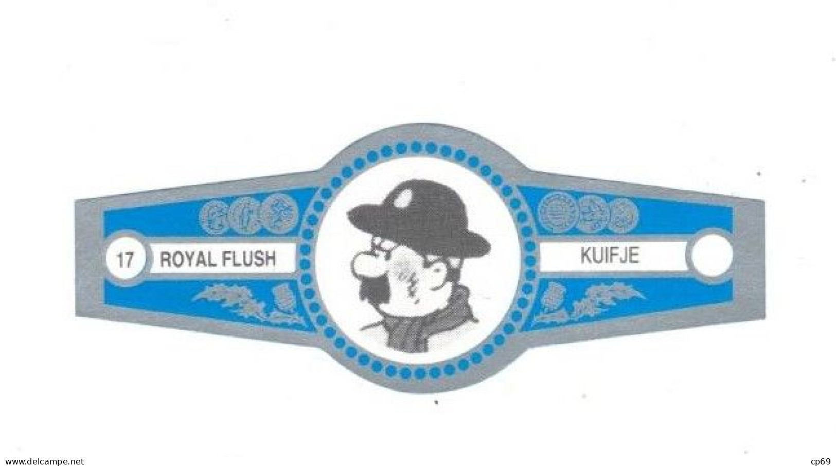 17) Bague De Cigare Série Tintin Bleue Grise Royal Flush Kuifje Dupond Où Dupont Détective En Superbe.Etat - Advertisement