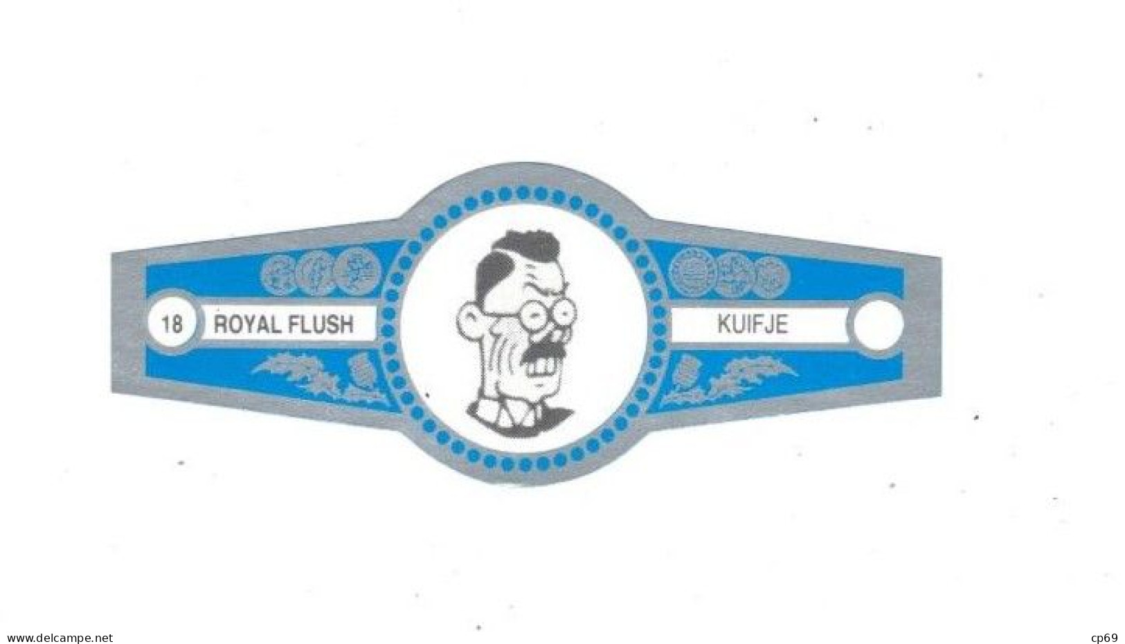 18) Bague De Cigare Série Tintin Bleue Grise Royal Flush Kuifje Mitsuhirato Asie Asiatique En Superbe.Etat - Oggetti Pubblicitari