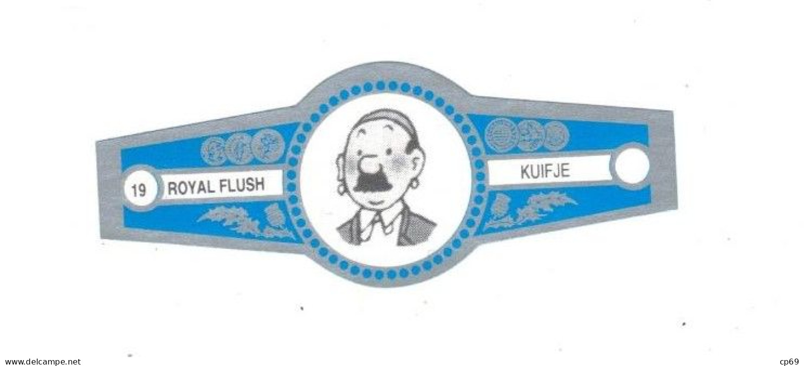 19) Bague De Cigare Série Tintin Bleue Grise Royal Flush Kuifje Dupond Où Dupont Détective En Superbe.Etat - Werbeobjekte