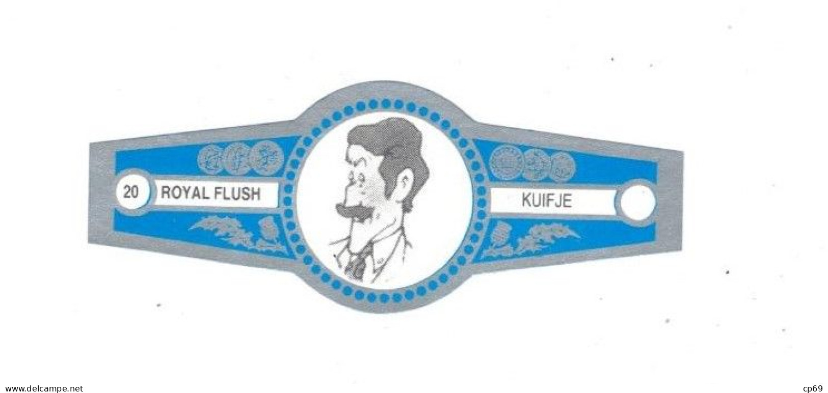 20) Bague De Cigare Série Tintin Bleue Grise Royal Flush Kuifje Spalding En Superbe.Etat - Objets Publicitaires