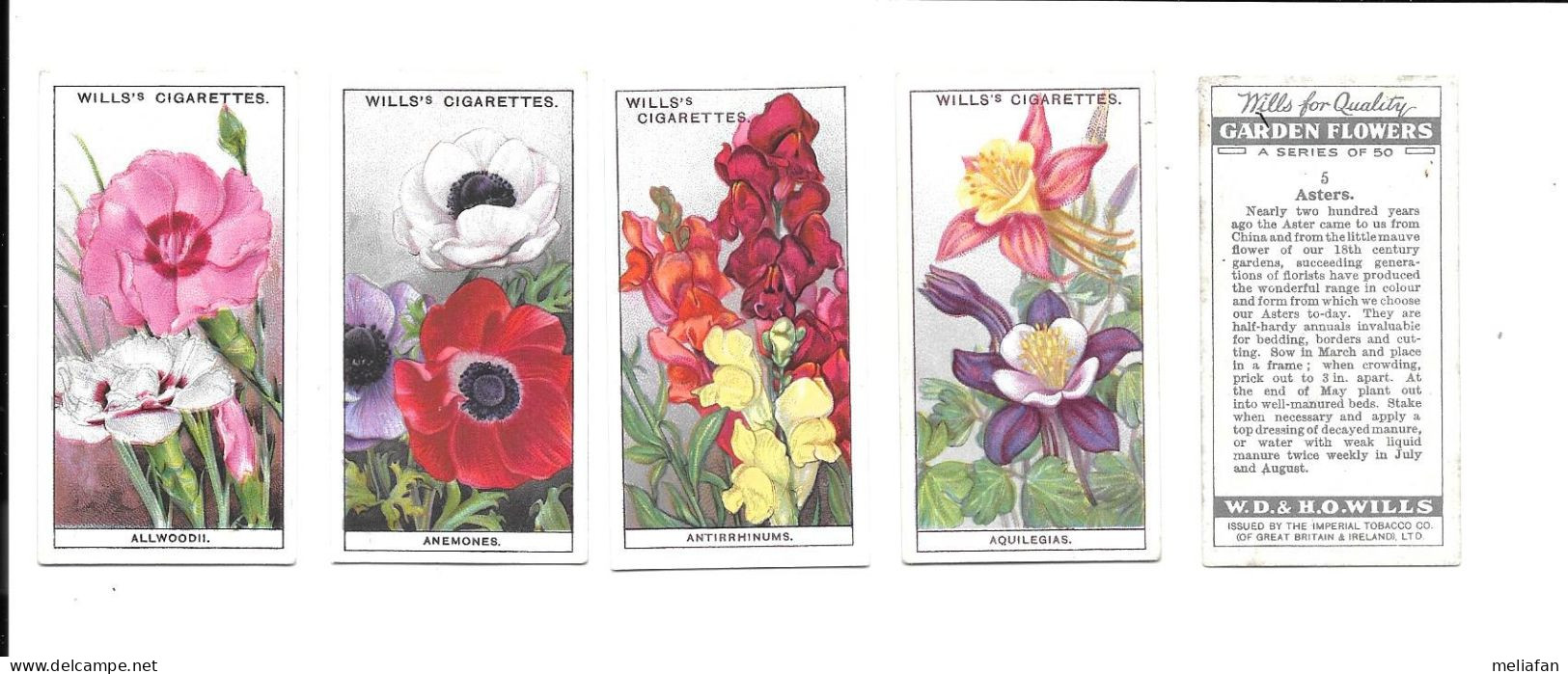 CJ40 - SERIE COMPLETE 50 CARTES CIGARETTES WILLS - GARDEN FLOWERS - FLEURS DU JARDIN - Wills