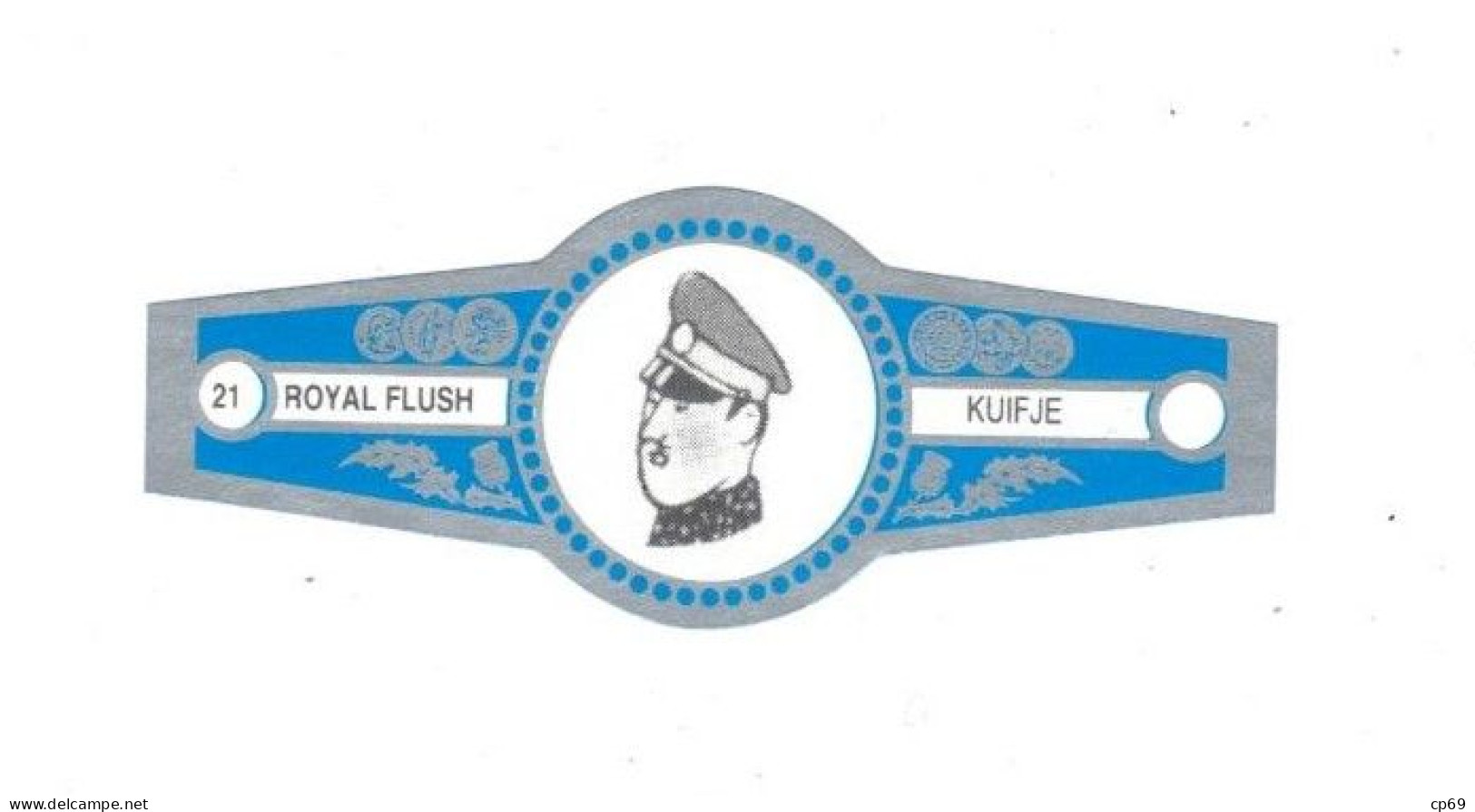 21) Bague De Cigare Série Tintin Bleue Grise Royal Flush Kuifje Le Roi Muskar XII The King En Superbe.Etat - Objets Publicitaires