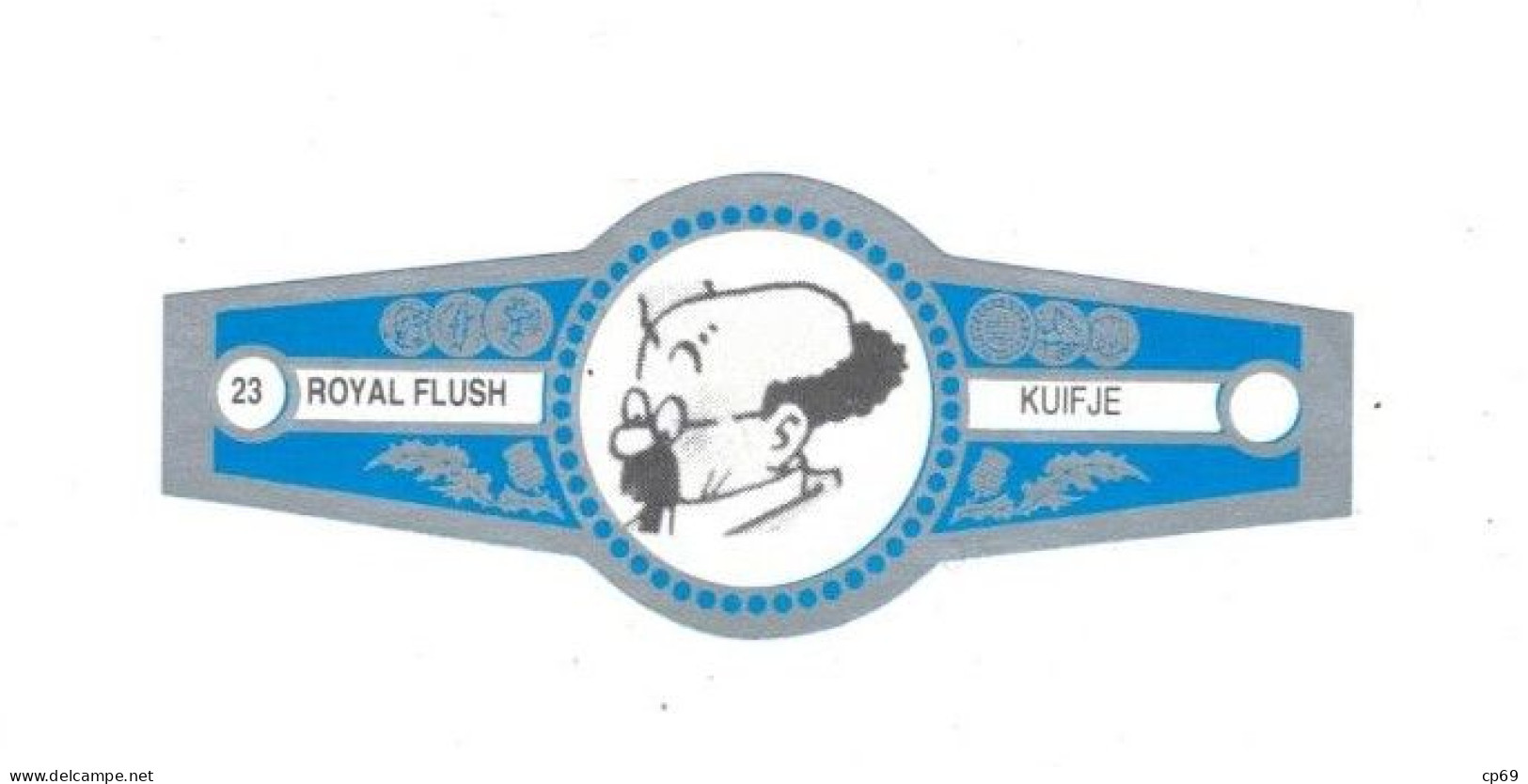 23) Bague De Cigare Série Tintin Bleue Grise Royal Flush Kuifje Professeur Tournesol En Superbe.Etat - Werbeobjekte