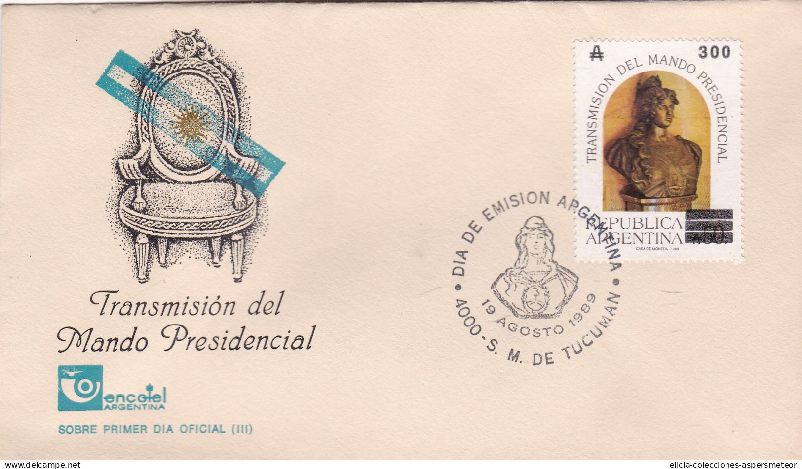 Argentina - 1989 - FDC - Transmission Of Presidential Command - Encotel Envelope - Caja 30 - FDC