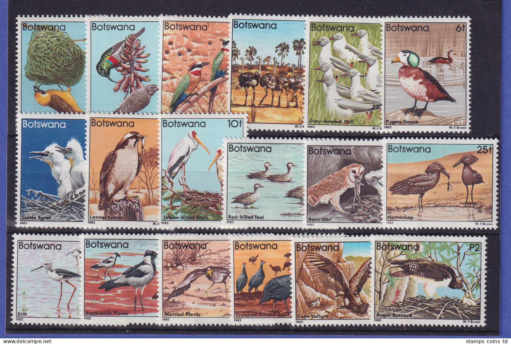 Botswana 1982 Vögel Mi.-Nr. 299-316 Postfrisch ** - Botswana (1966-...)