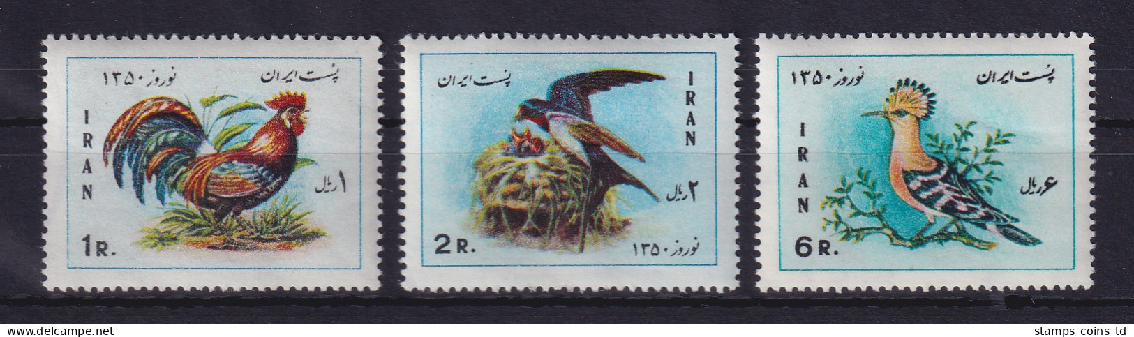 Iran 1971 Neujahrsfest Vögel Mi.-Nr. 1502-1504 Postfrisch **  - Iran