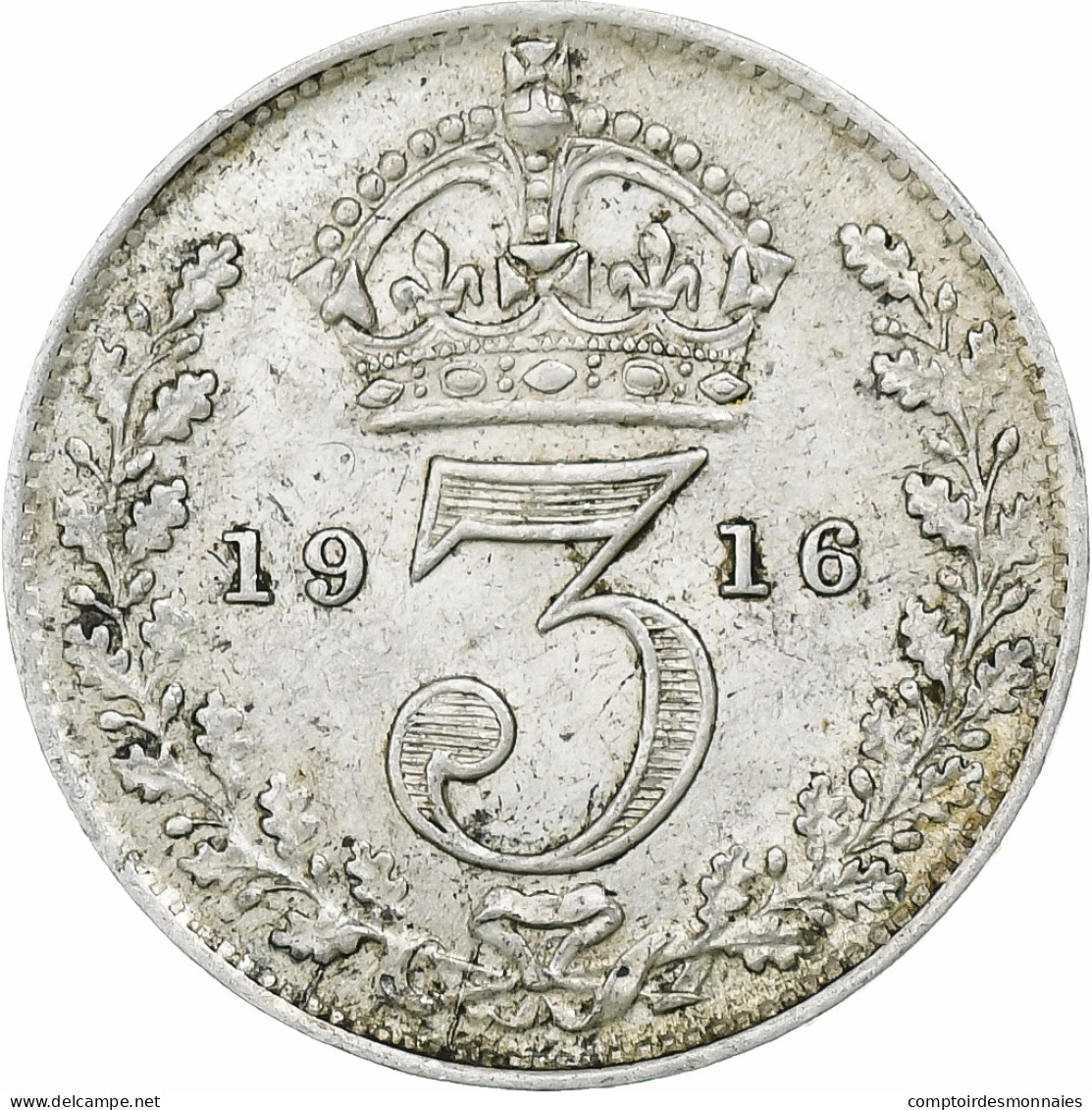 Monnaie, Grande-Bretagne, George V, 3 Pence, 1916, British Royal Mint, TB+ - F. 3 Pence