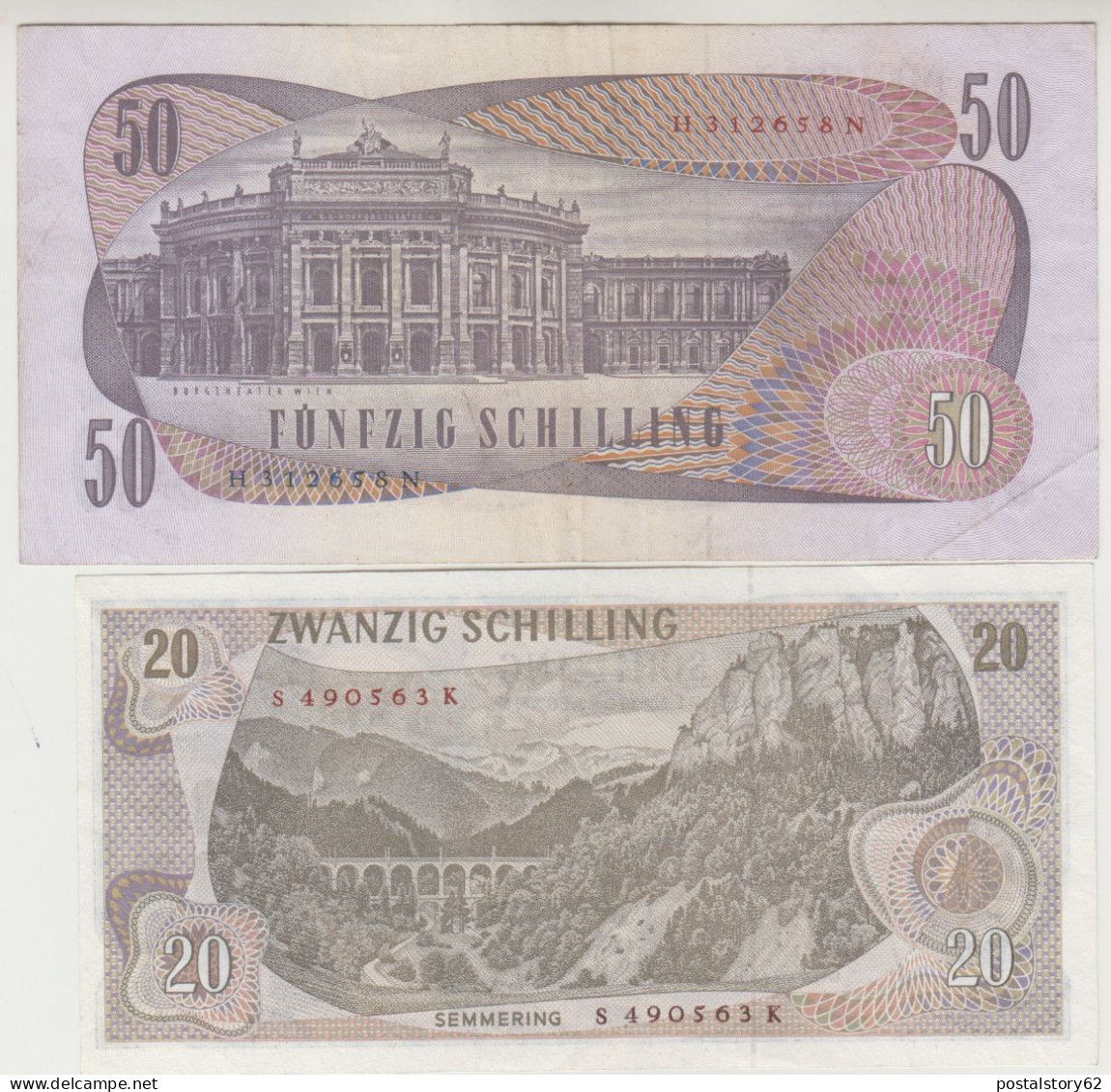 Austria, Banconota 20 Zwanzig Shilling 1967 + Banconota 50 Shilling 1970 (conservazione Come Da Immagine ) - Oesterreich