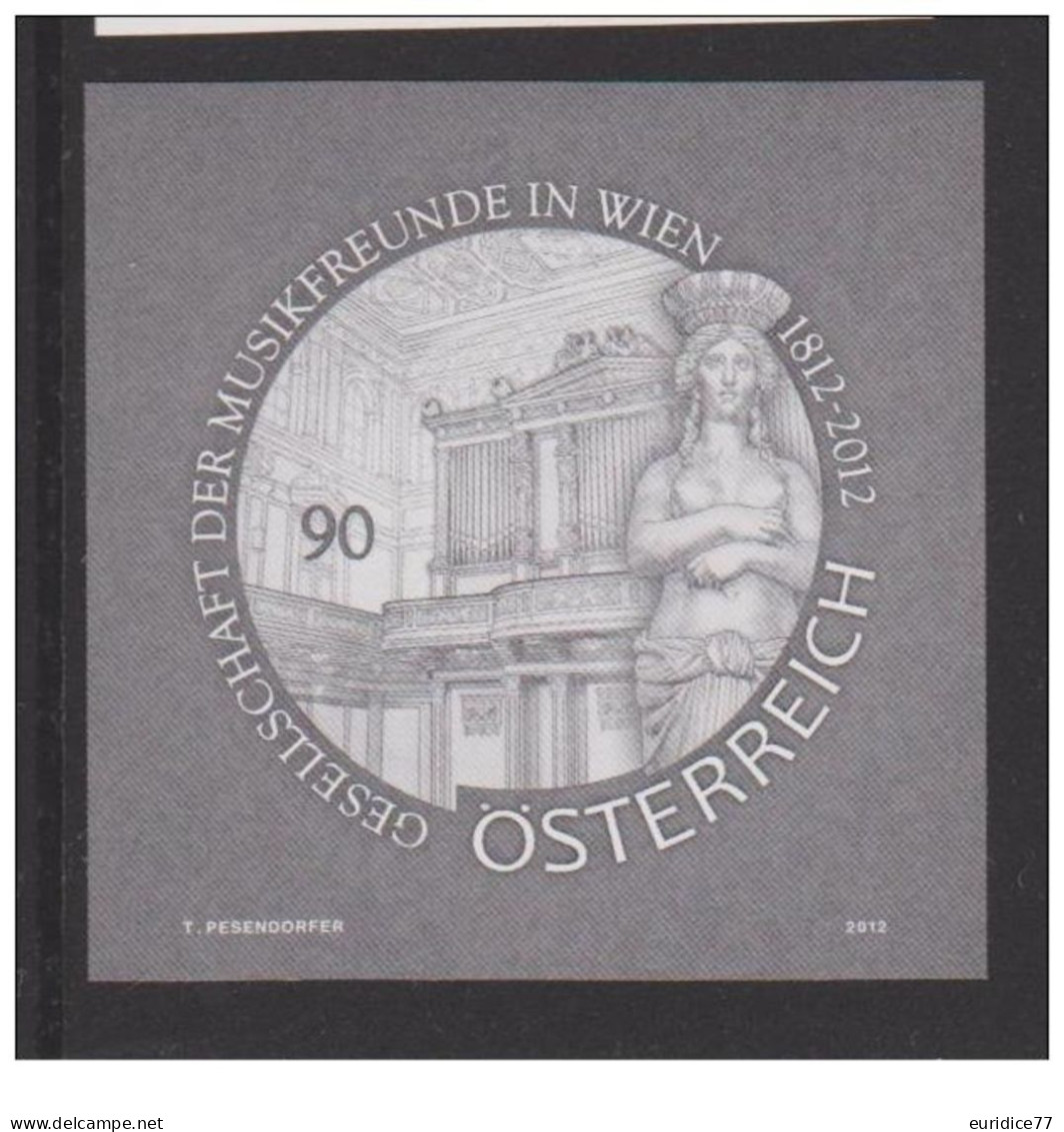 Austria Österreich 2012 - The 200th Anniv. Of The Society Of Music Friends In Vienna Black Print Mnh** - Ensayos & Reimpresiones