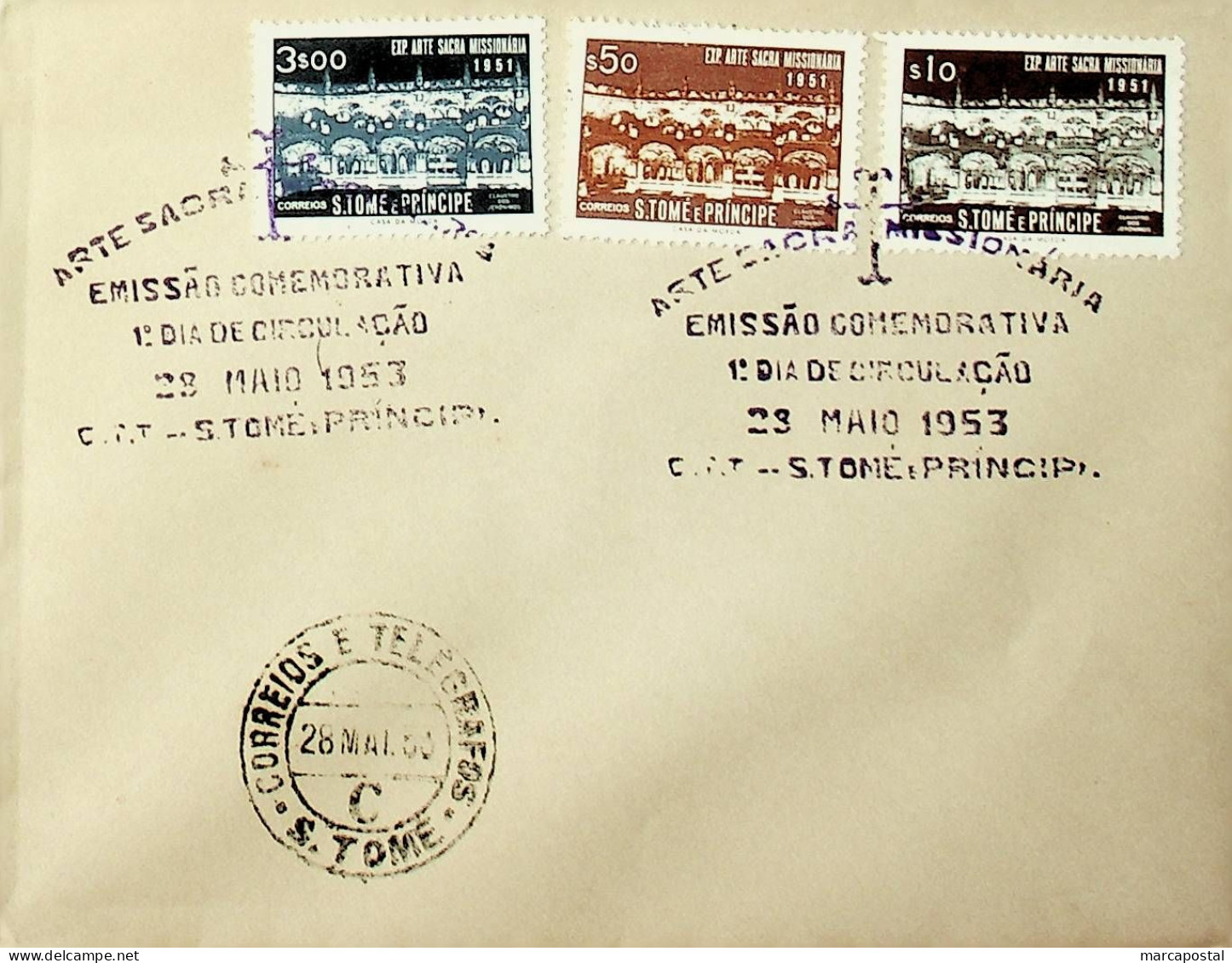 1953 São Tomé E Príncipe FDC Exposição De Arte Sacra Missionária - St. Thomas & Prince