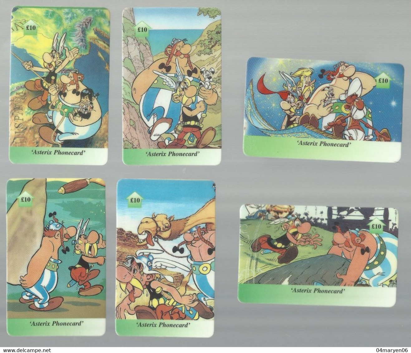 ***  6 X ASTERIX  ***  -  Telefoonkaart / Phonecard  -  Zie / Voir / See  Scan's - Comics