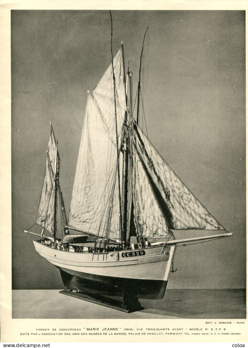 Association Des Amis Du Musée De La Marine Maquette Plans Marie Jeanne Thonier De Concarneau 1908 - Bâteaux