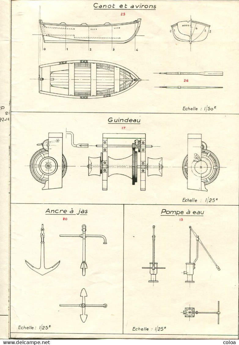 Association Des Amis Du Musée De La Marine Maquette Plans Marie Jeanne Thonier De Concarneau 1908 - Bâteaux