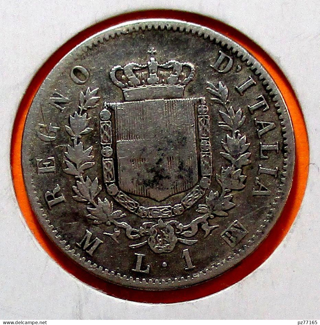 ITALIE 1 LIRE1867 M. TTB. KM#5a.1  2 Photos. Argent  Silver - 1861-1878 : Victor Emmanuel II