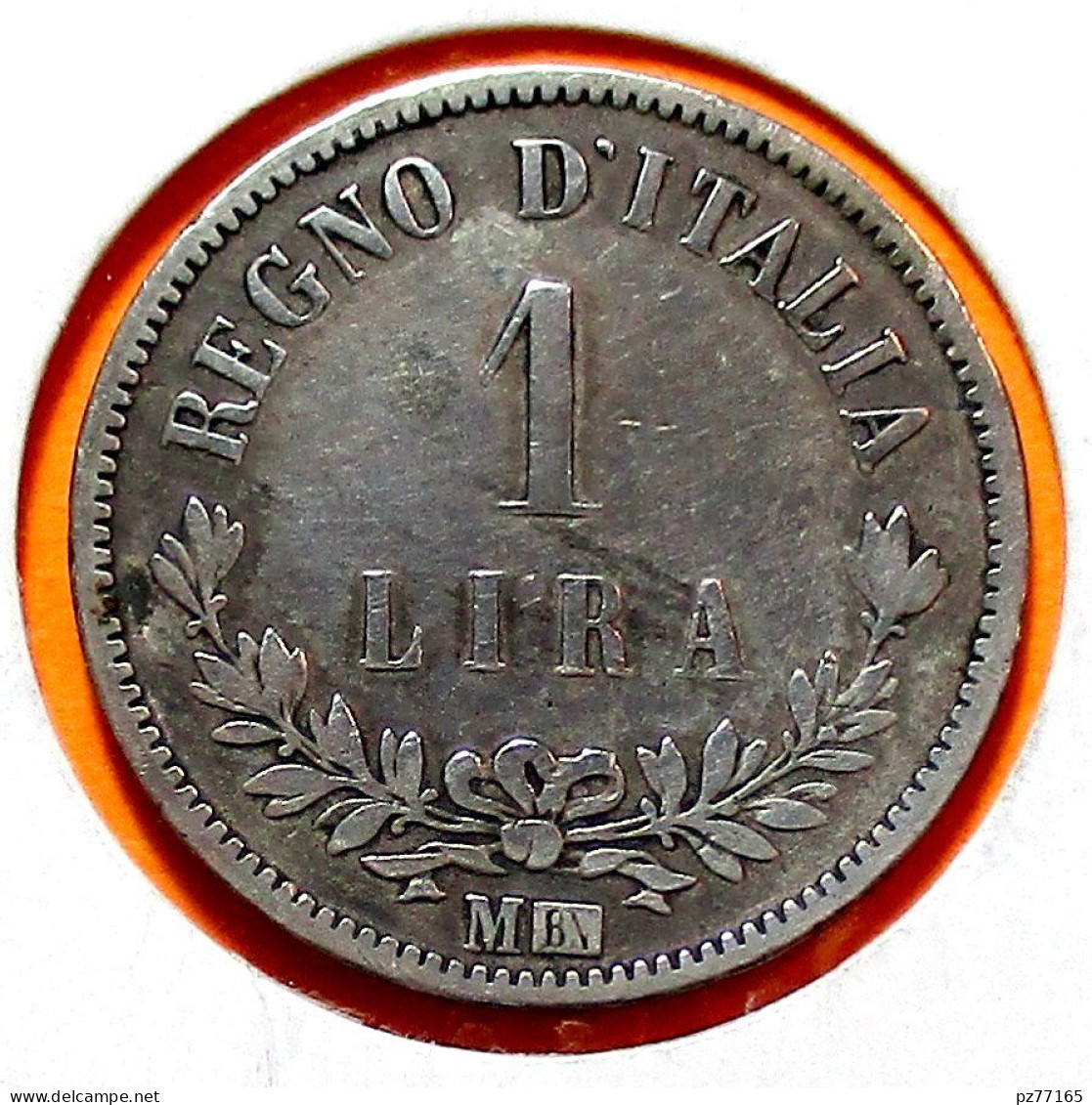 ITALIE 1 LIRE1863 M. TTB. KM#15.1  2 Photos. Argent  Silver - 1861-1878 : Vittoro Emanuele II