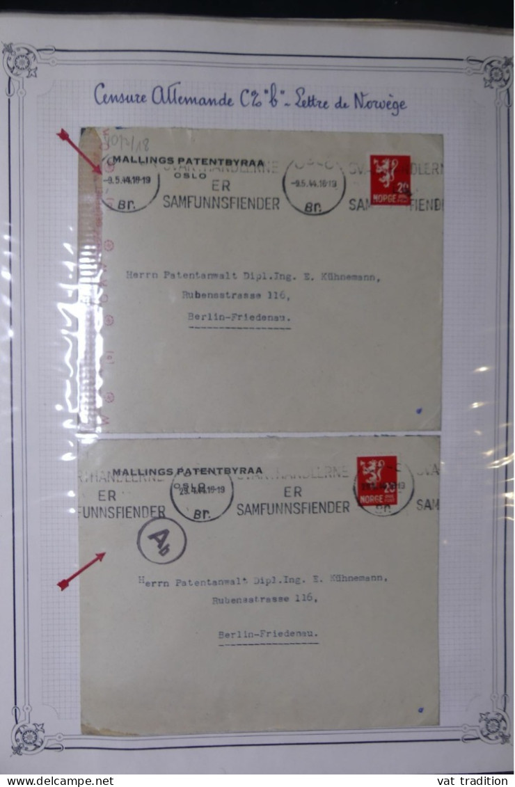 FRANCE - 2 Lettres Censurées Occup All - Norvège > Berlin - Belle Collection Détaillée à Voir Et à Lire - A 1513 - Neufs
