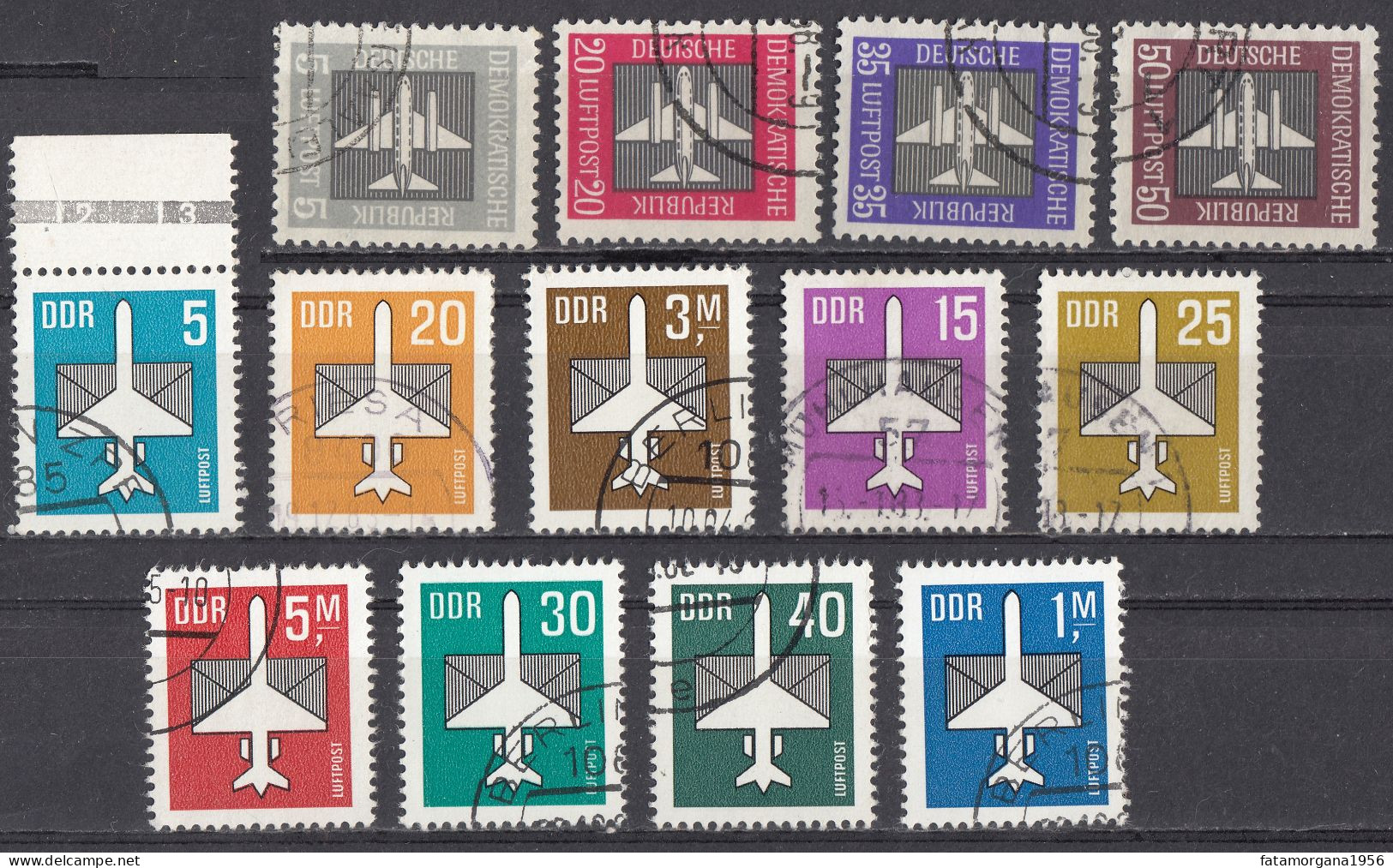 DDR - Posta Aerea - Lotto Di 13 Valori Usati: Yvert 1, 2, 3, 4  E 8/16, Come Da Immagine. - Airmail