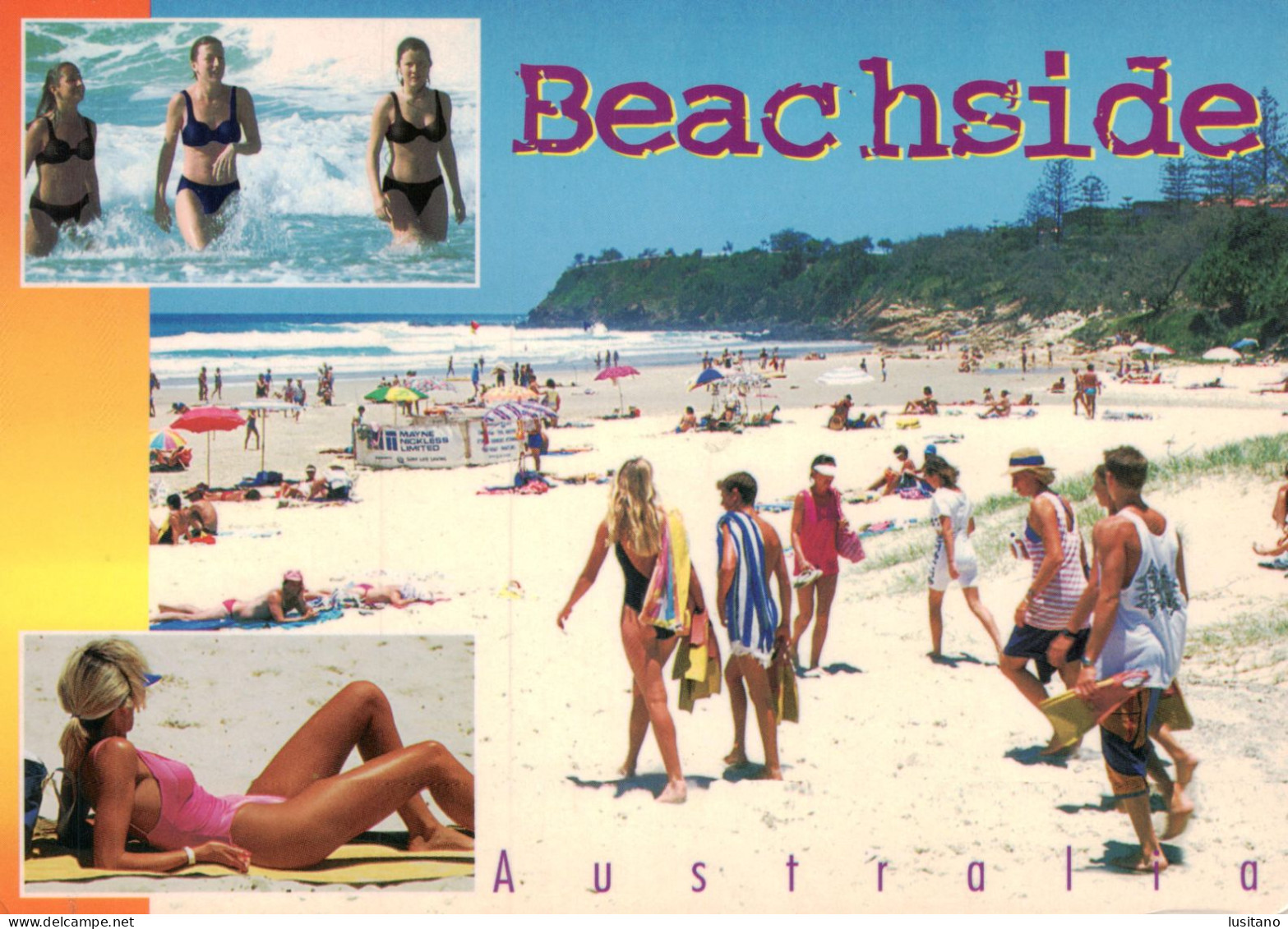 Beachside, Australia, Pinup Postcard - Brisbane