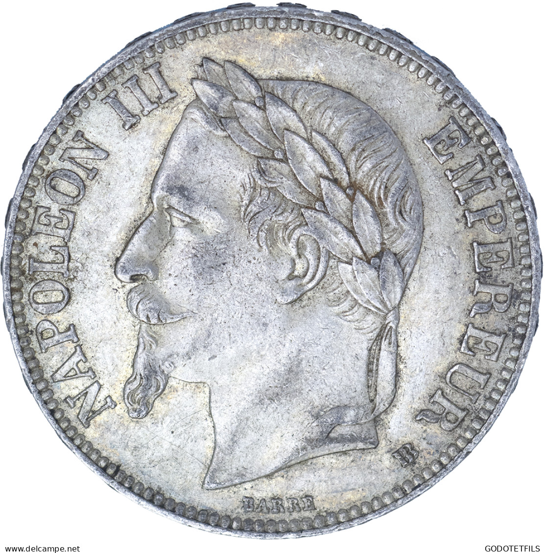 Second-Empire- 5 Francs Napoléon III Tête Laurée 1868 Strasbourg - 5 Francs