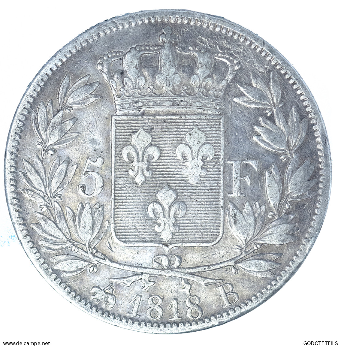 Louis XVIII-5 Francs 1818 Rouen - 5 Francs