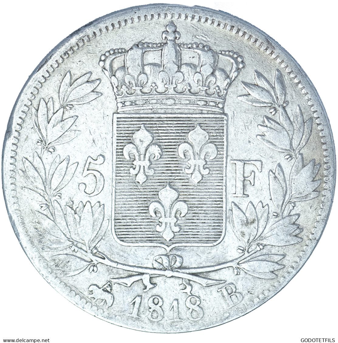 Louis XVIII-5 Francs 1818 Rouen - 5 Francs