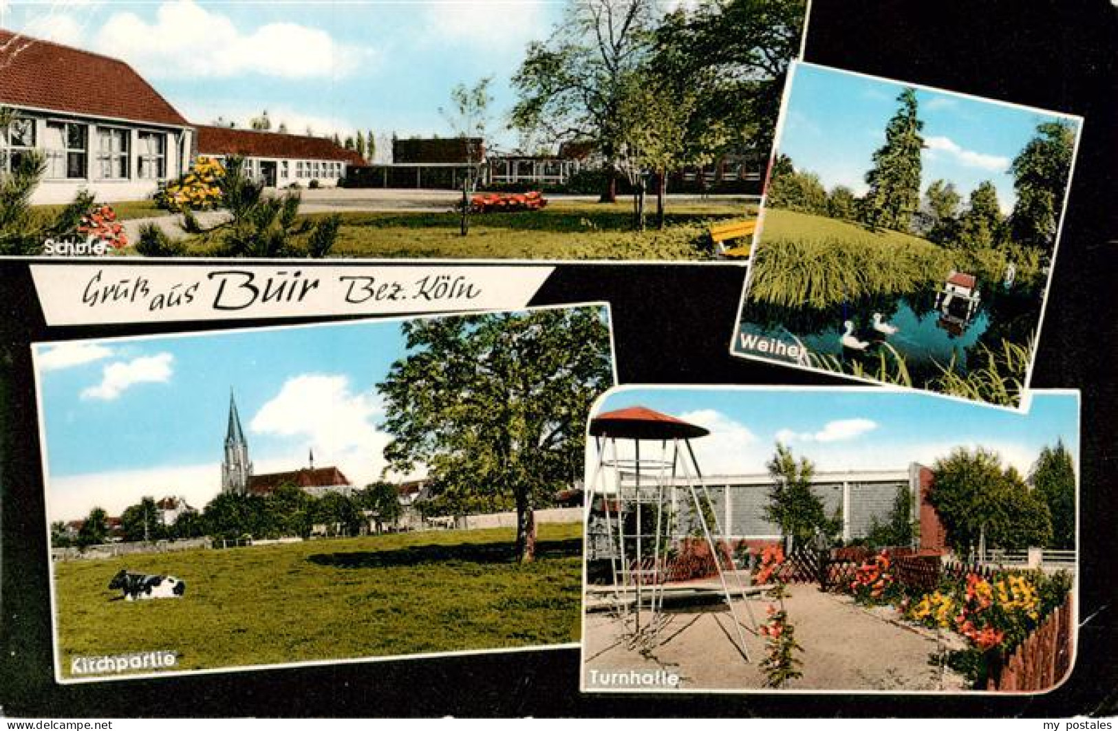 73955995 Buir_Kerpen_Koeln_Rheinland Schule Weiher Blick Zur Kirche Turnhalle - Kerpen