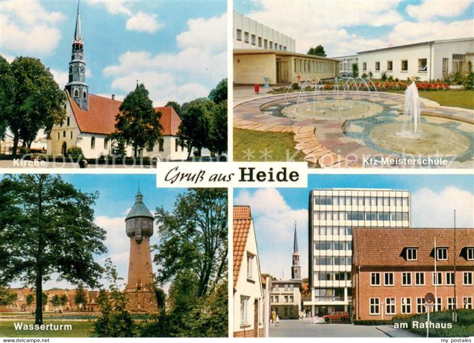 73768557 Heide Holstein Kirche Kfz Meisterschule Wasseturm Rathaus Heide Holstei - Heide