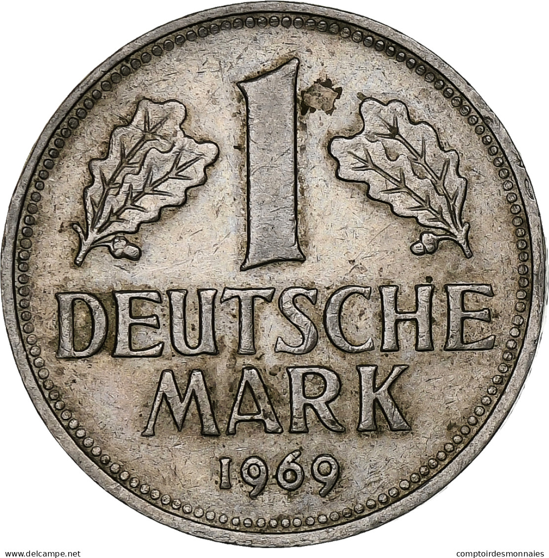 République Fédérale Allemande, Mark, 1969, Stuttgart, TTB, Cupro-nickel - 1 Mark