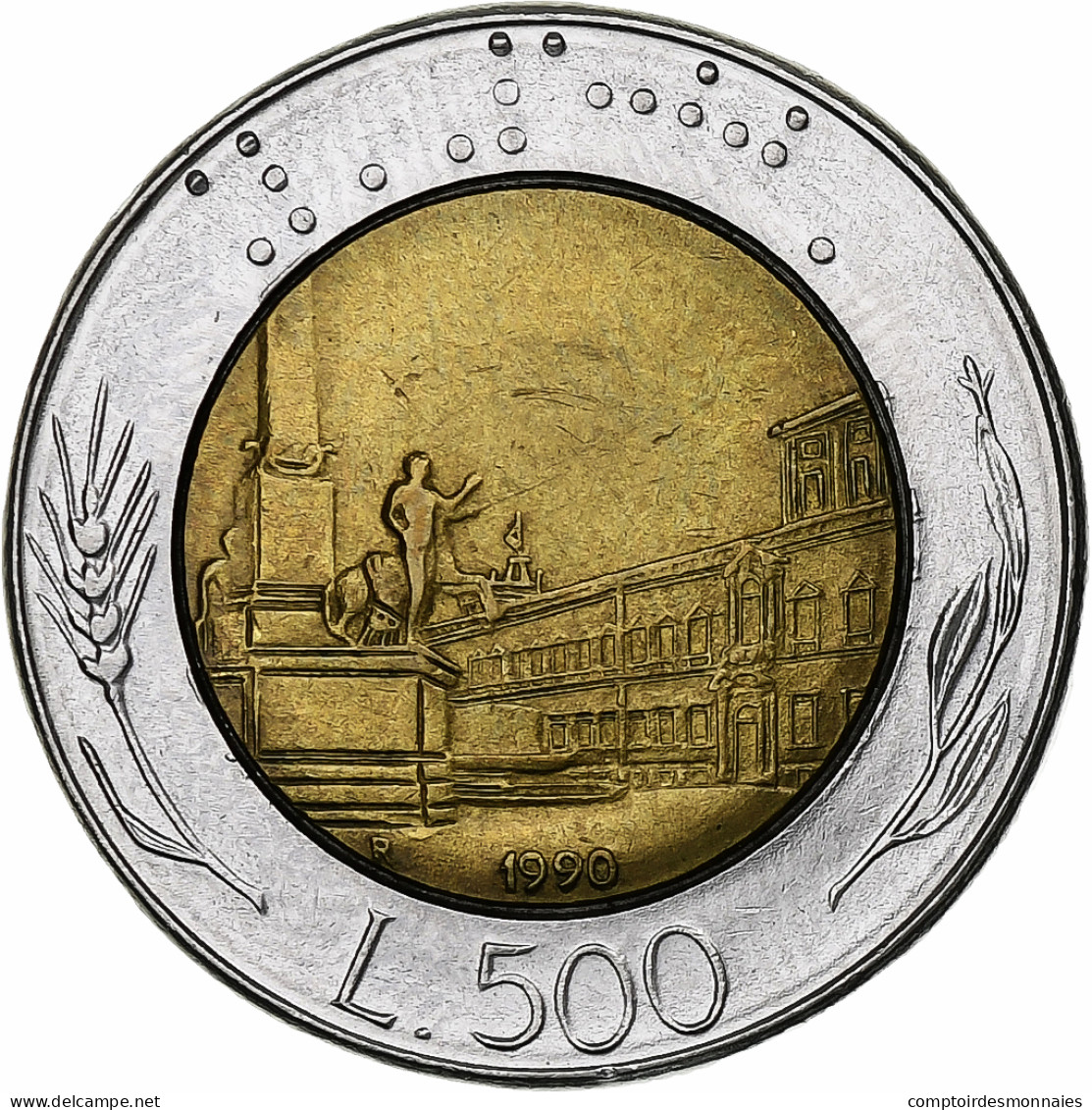 Italie, 500 Lire, 1990, Rome, TB+, Bimétallique, KM:111 - 500 Lire