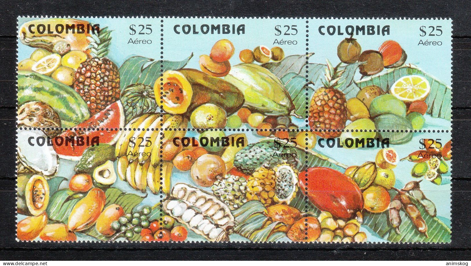 Kolumbien 1981**, Früchte, Kaktus / Cololombia 1981, MNH, Fruits, Cactus - Sukkulenten